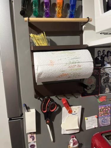 Customer photo review of Estante organizador magnetico para heladera o lavarropa
