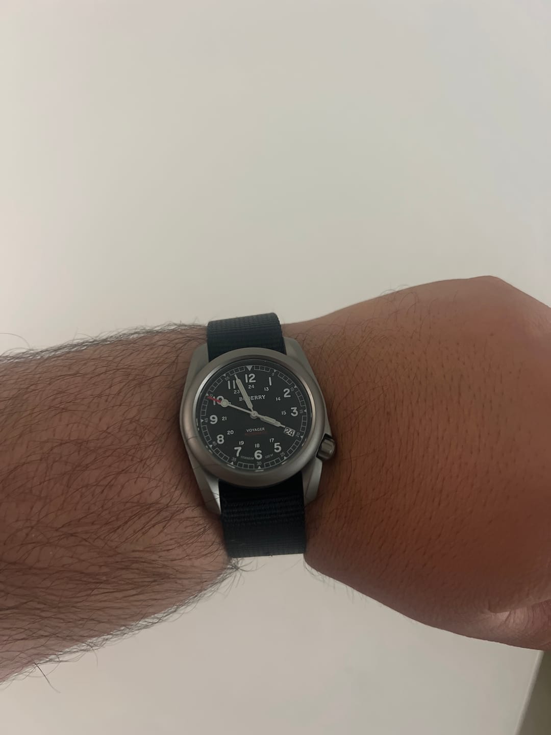 Customer photo review of VOYAGER - 100M Waterproof Titanium Automatic Field Watch | Black
