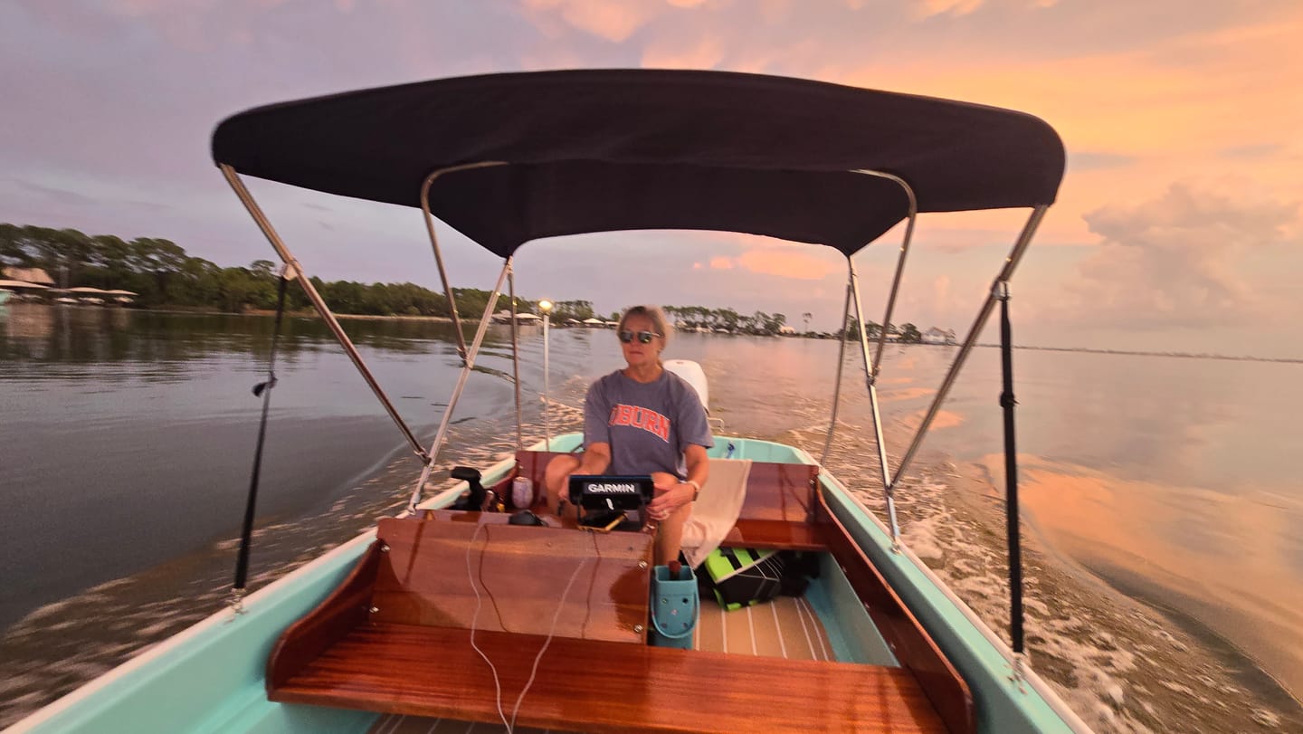 Customer photo review of Stainless Bimini Top - Fits Boston Whaler 13, 15, 17 Classics And 130 Sport