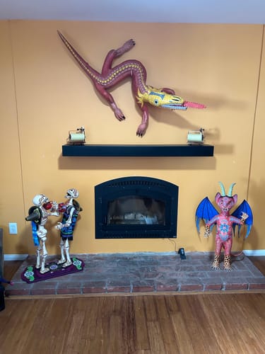 Customer photo review of Standard Sizes Non-Combustible Steel Mantel Shelves - 12 Finishes Available