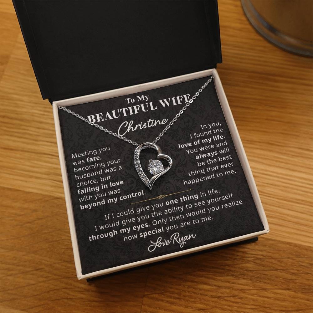 Customer photo review of Gift For Wife, Anniversary Gifts For Your Wife - Forever Love Necklace