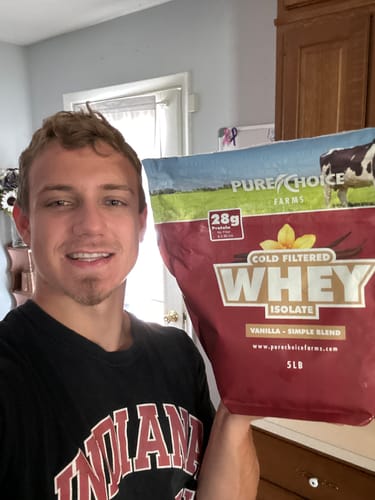 Customer photo review of Whey Protein Isolate with Organic Vanilla