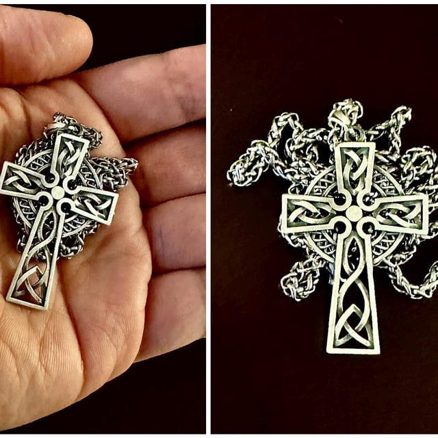 Customer photo review of Celtic Cross Necklace