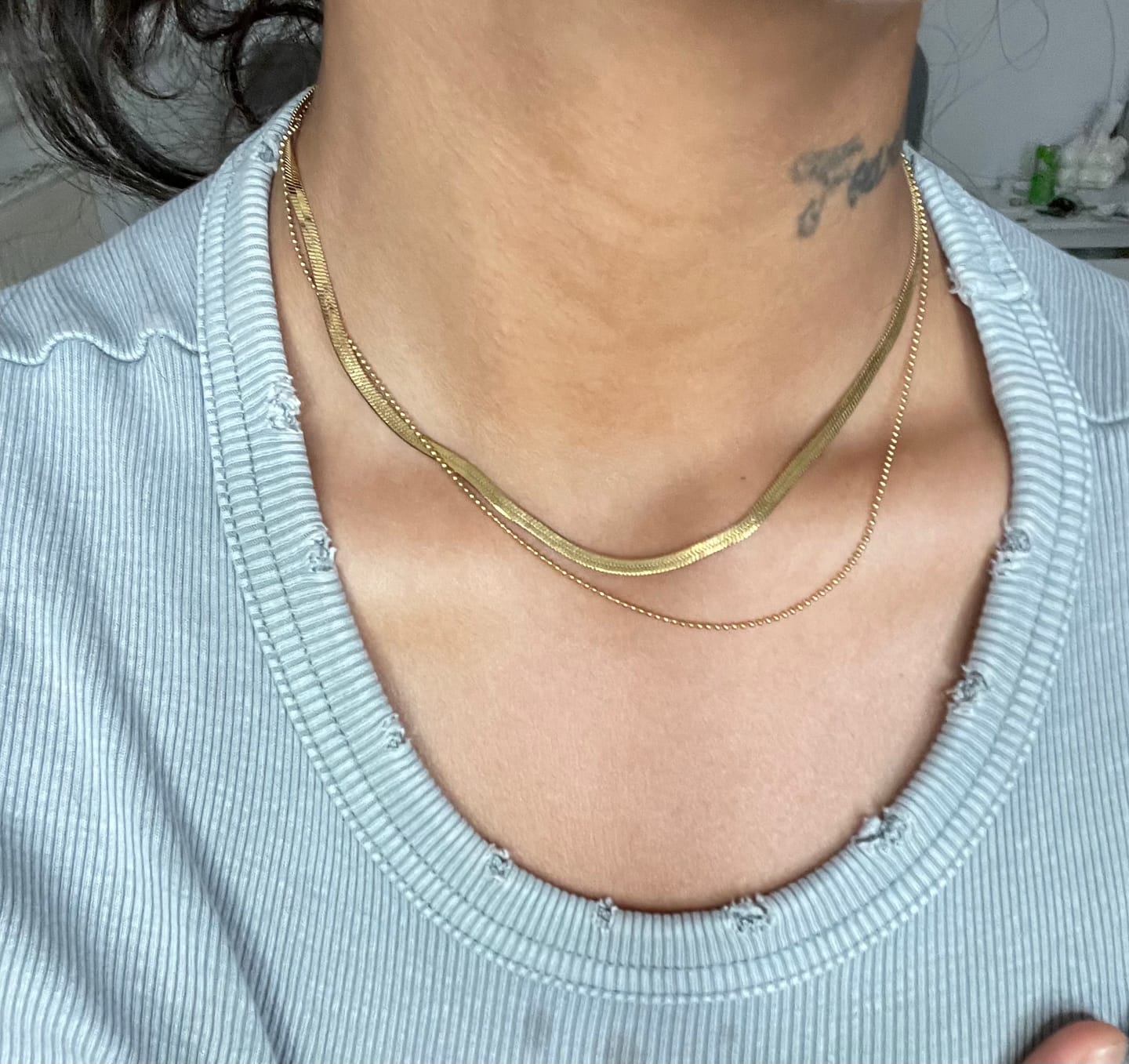 Customer photo review of Sleeky Halskette | 18K vergoldet