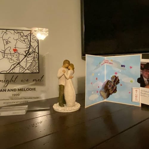 Customer photo review of Where We Met Personalized Map Plaque - New ID