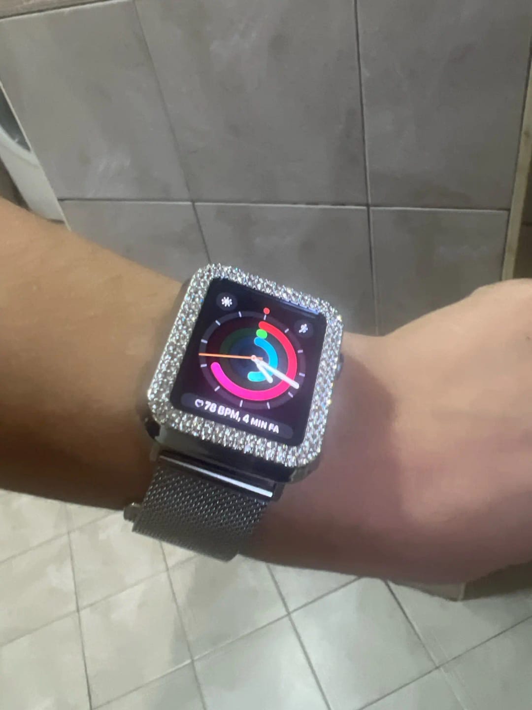 Customer photo review of Milanese Watch Band + Diamond Case For Apple | 5 Colours