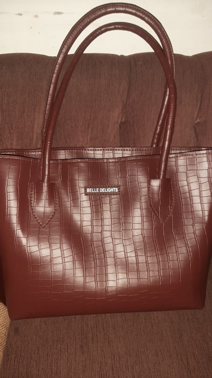 Customer photo review of Brown Belle Croc Tote Bag ( Pre-order )