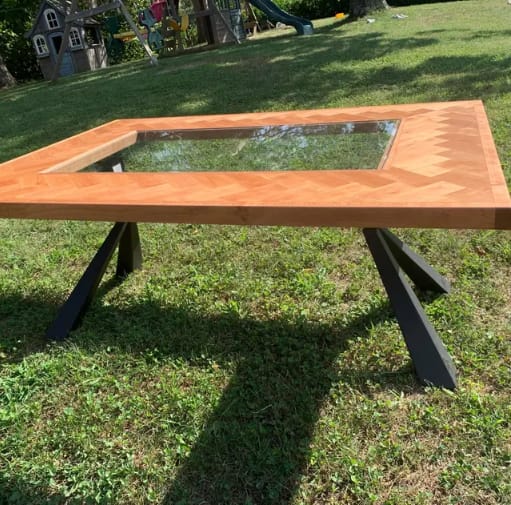 Customer photo review of Bench Legs 125 Kheops 16H Modern Metal Furniture