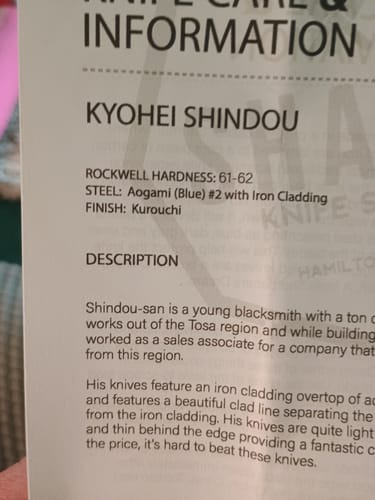 Customer photo review of Kyohei Shindou Kurouchi Bunka 170 mm