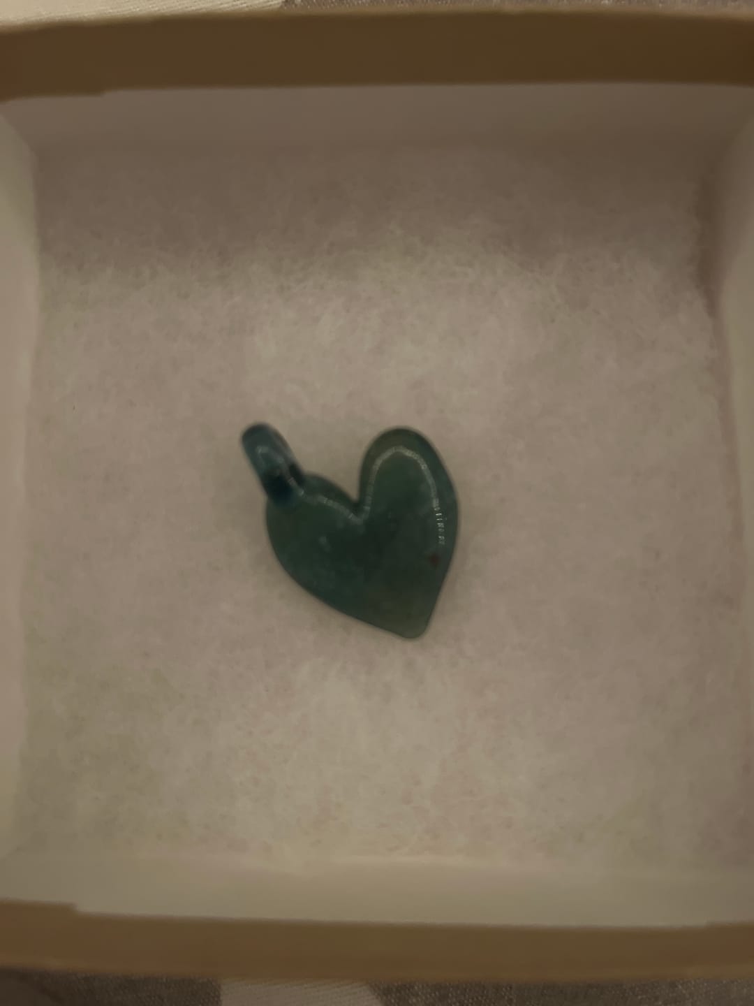 Customer photo review of Translucent Heart Pendant with Cremation Ashes