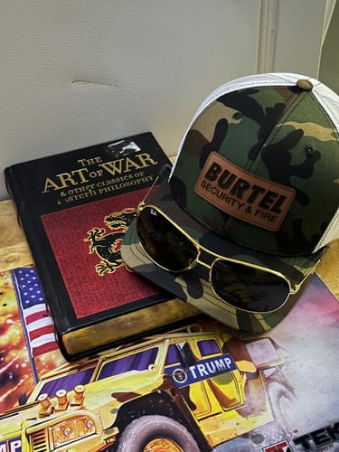 Customer photo review of Custom Leather Patch Trucker Hat - Richardson 112P