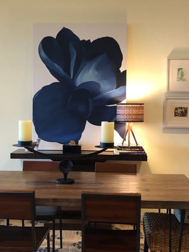 Customer photo review of Midnight Bloom Abstract Canvas Art