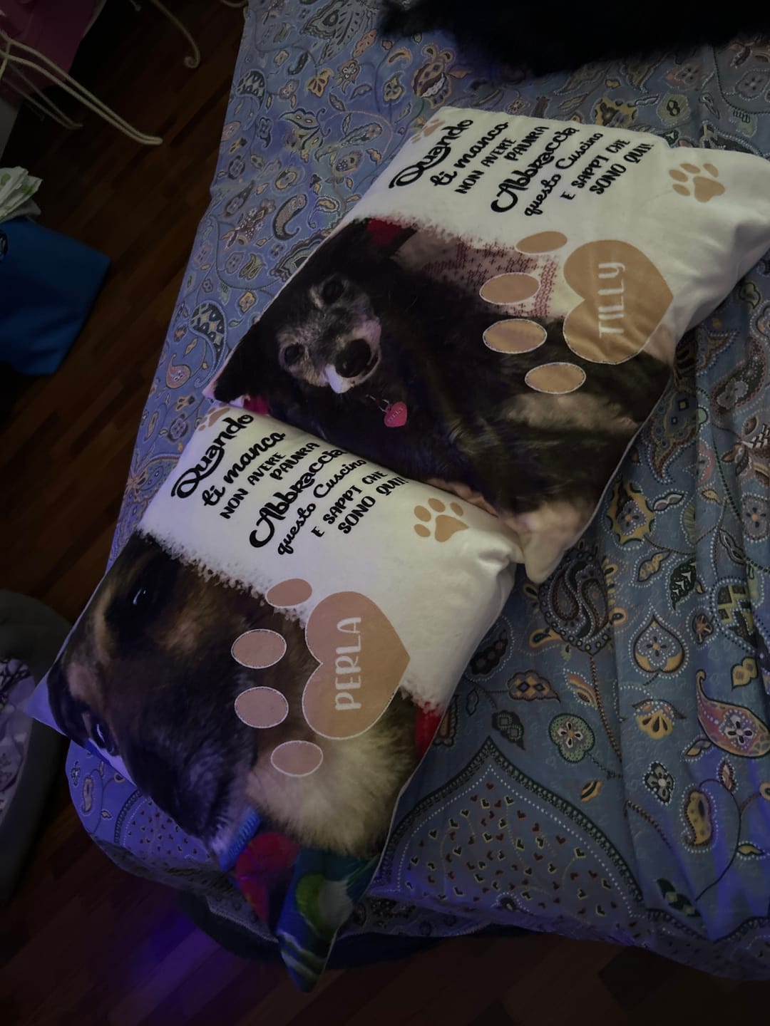 Customer photo review of Quando ti manco - Cuscino personalizzato