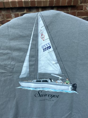Customer photo review of Custom Boat T-Shirts - 100% Ringspun Cotton With Front Pocket