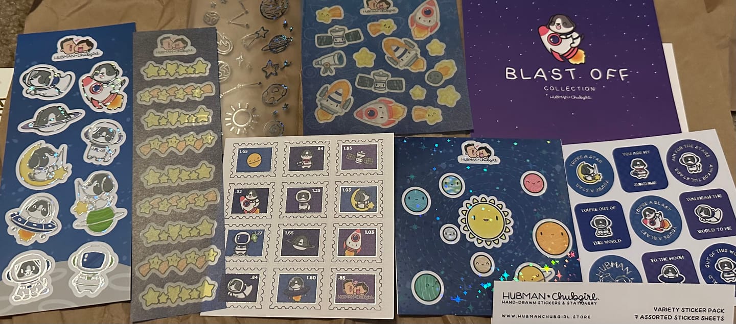 Customer photo review of Blast Off Variety Sticker Pack