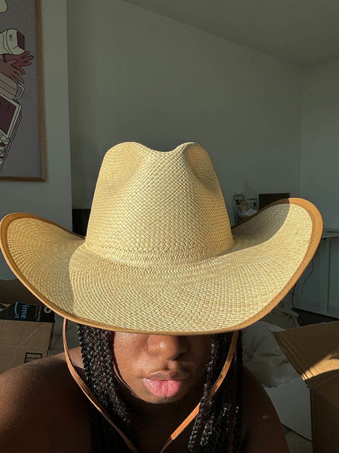 Jamie P. wearing the El Paseo Straw Cowboy Hat