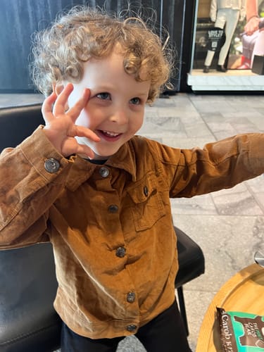 Customer photo review of Kids Organic Cotton Corduroy Dress Shirt