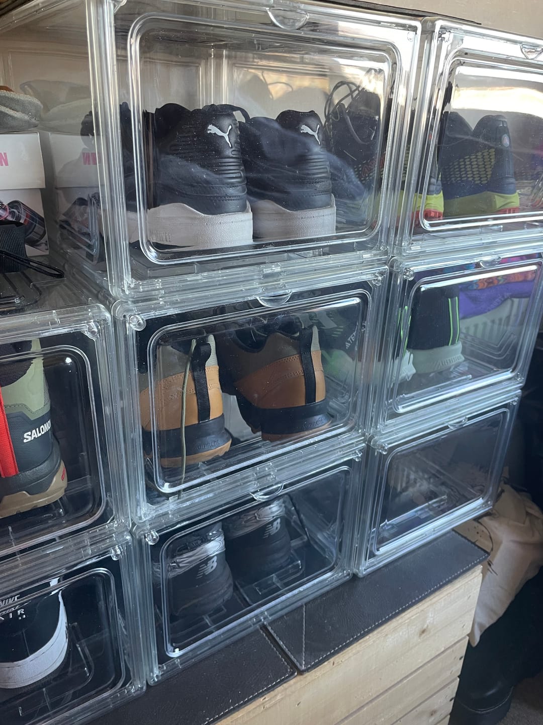 Customer photo review of Caja Organizador de Zapatos Zapatera Apilable Cubo Para Calzado Apertura Frontal