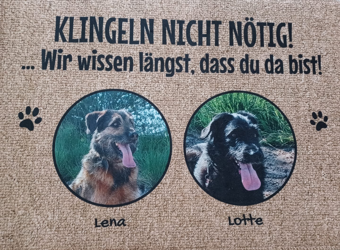 Customer photo review of Klingeln nicht nötig mit Foto - individuelle Fußmatte