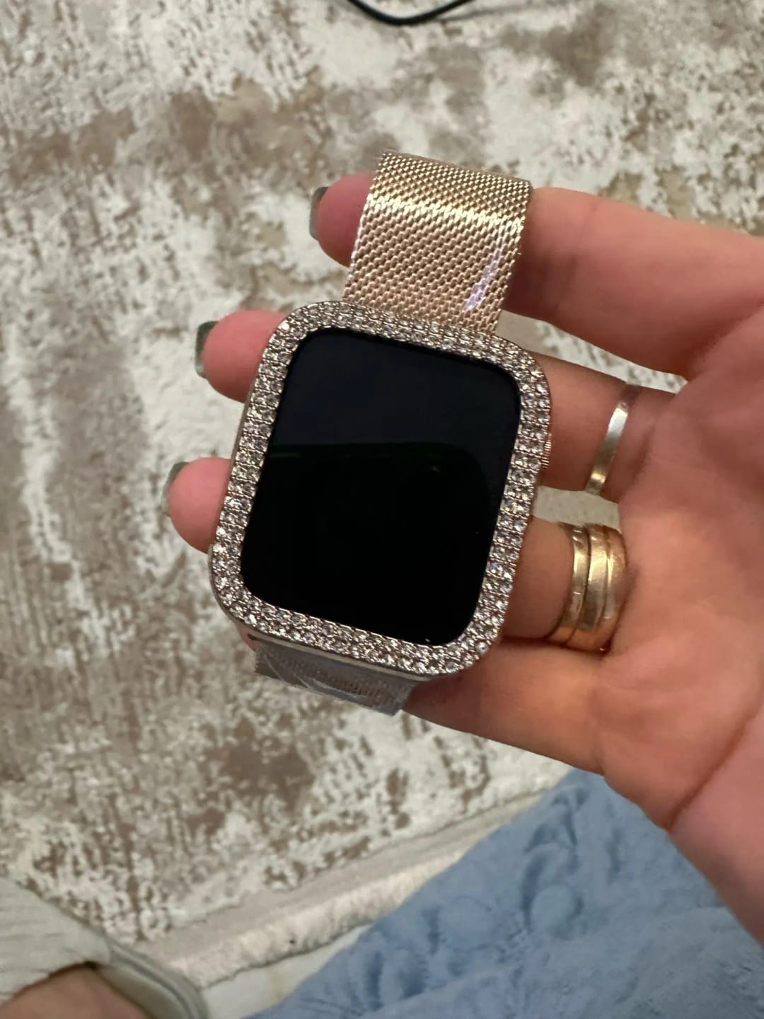 Customer photo review of Milanese Watch Band + Diamond Case For Apple | 5 Colours