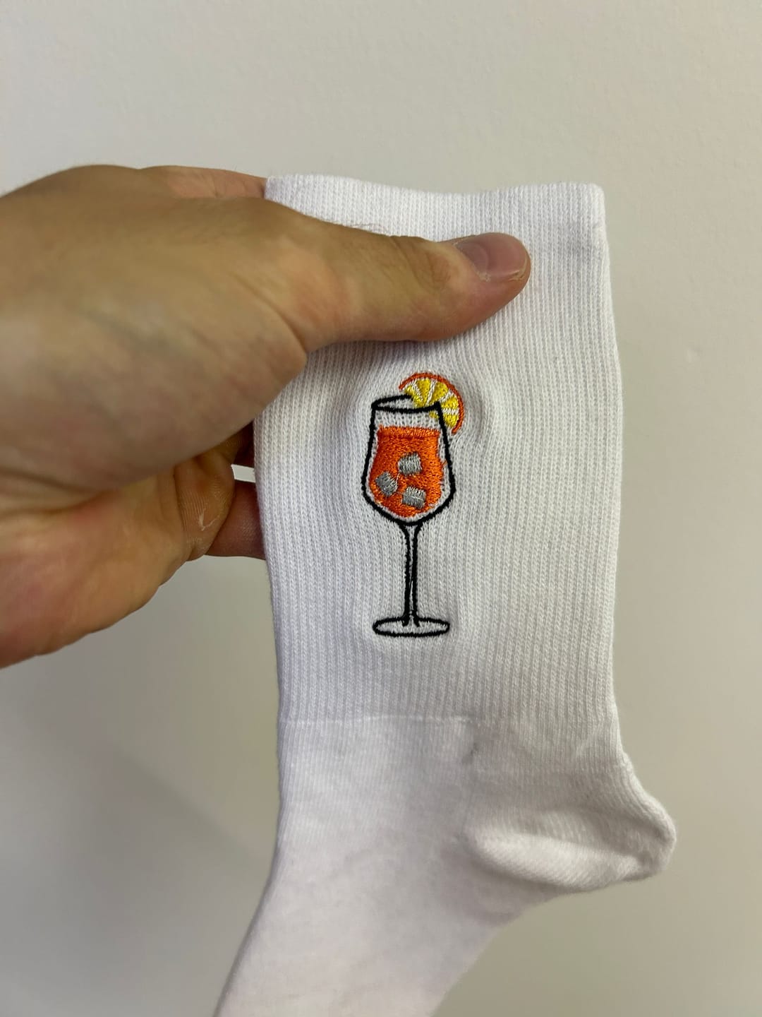 Customer photo review of Bestickte Spritz Socken