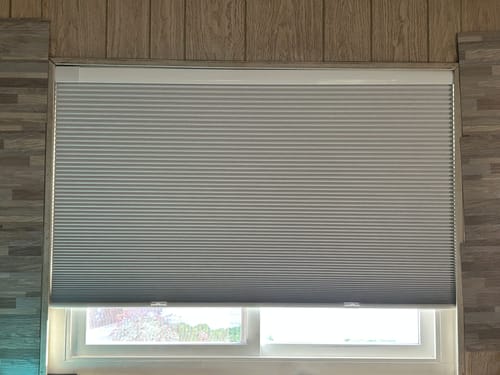 Customer photo review of Keego Classic No Drill Honeycomb Cellular Shades Cordless