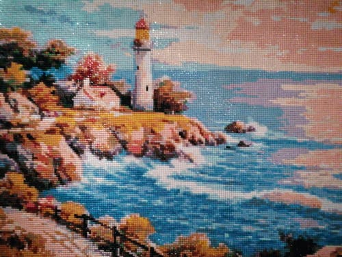 Customer photo review of 5D Diamond Painting Leuchtturm beim Sonnenuntergang