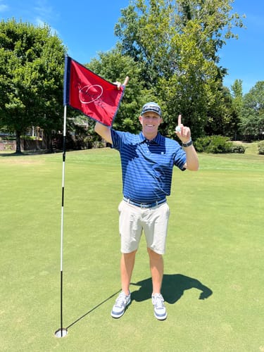 Customer photo review of Kraken Solid Golf Polo - Striped Navy Blue