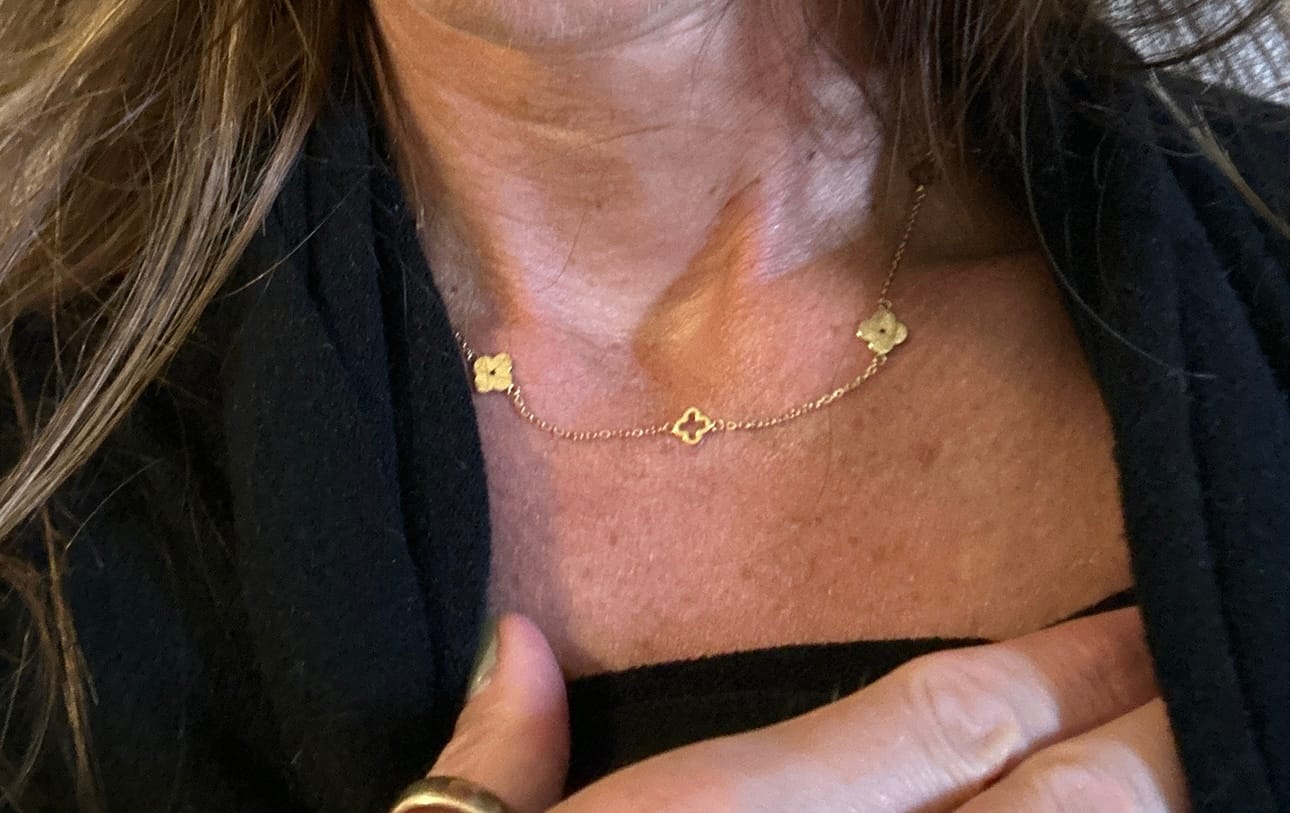 Customer photo review of Multi Clover Necklace