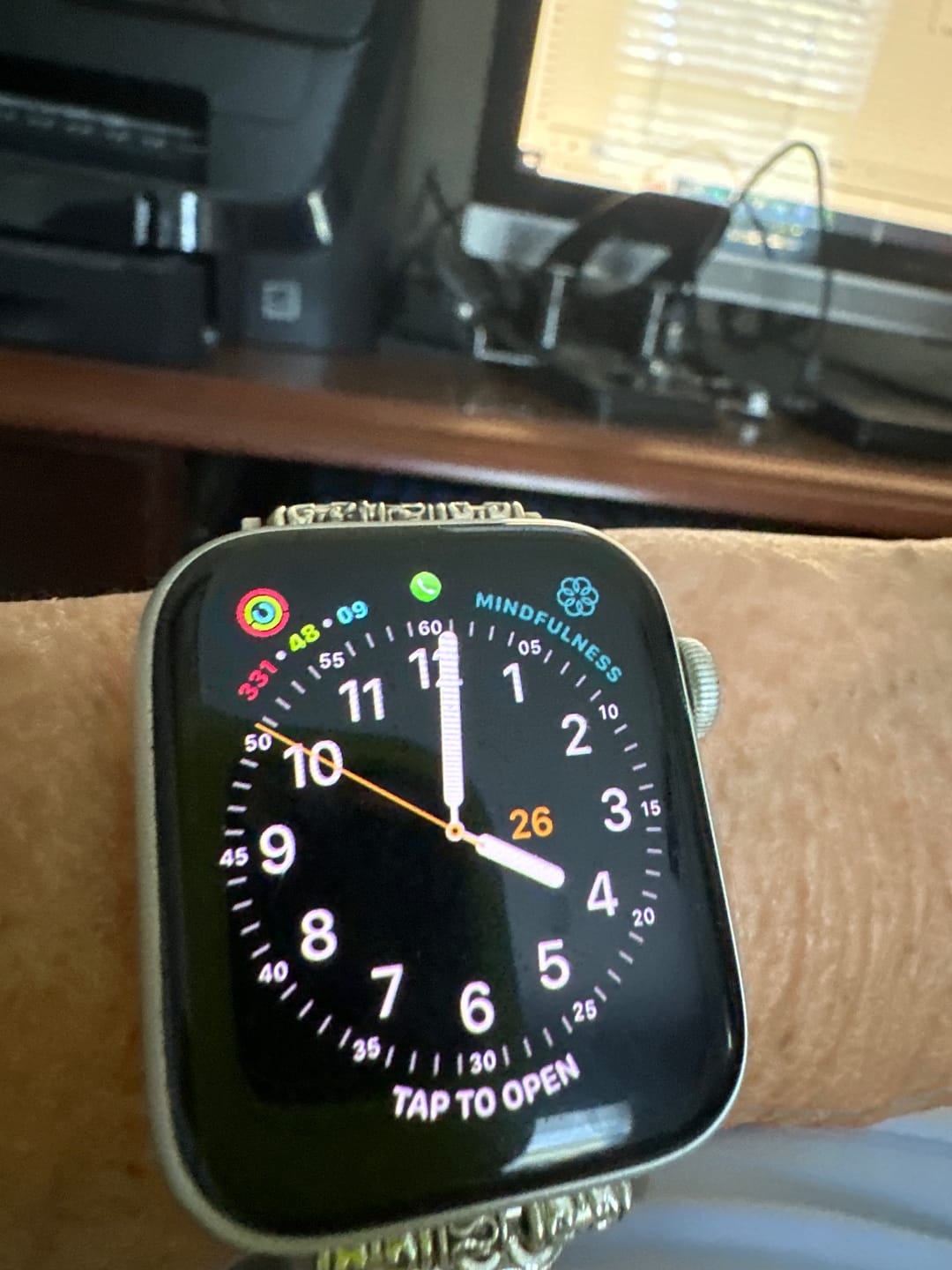 Customer photo review of Coastal Turquoise Stretch Apple Watch Strap