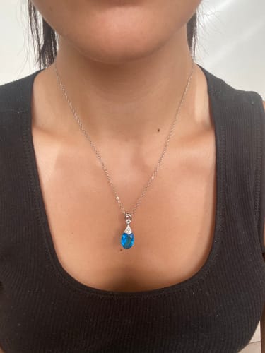 Customer photo review of Collier aigue marine baleine