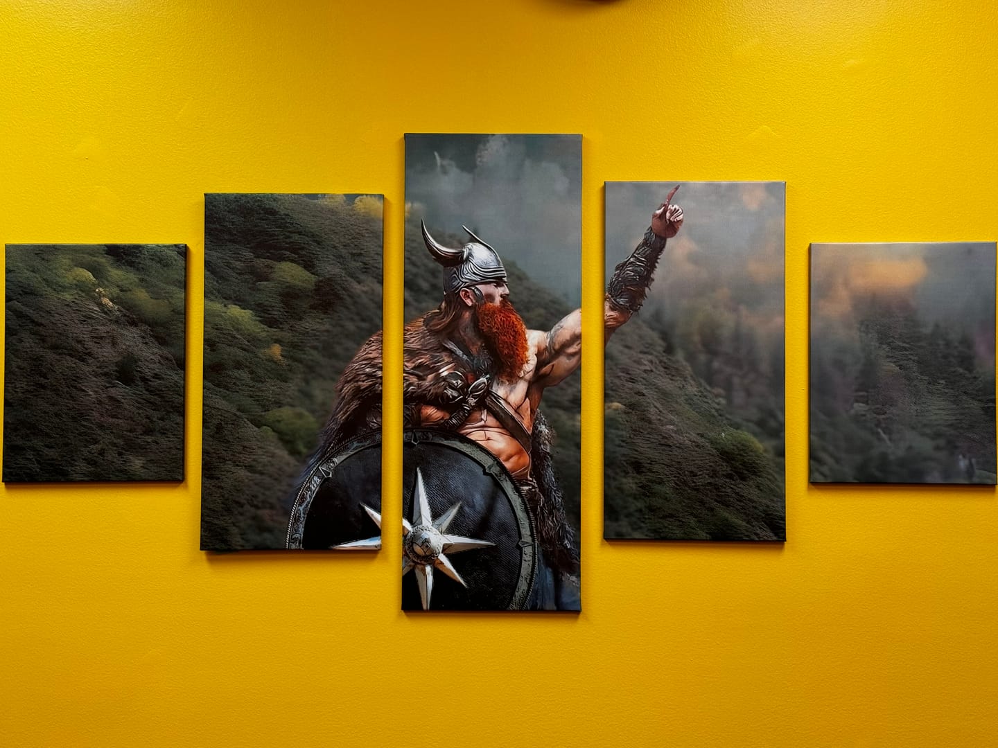 Customer photo review of Custom 5 Panel Canvas Print Wall Art