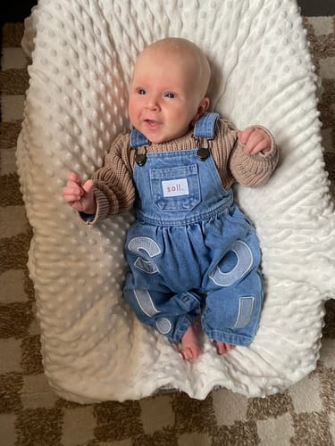Customer photo review of Kids Soll Denim Overalls