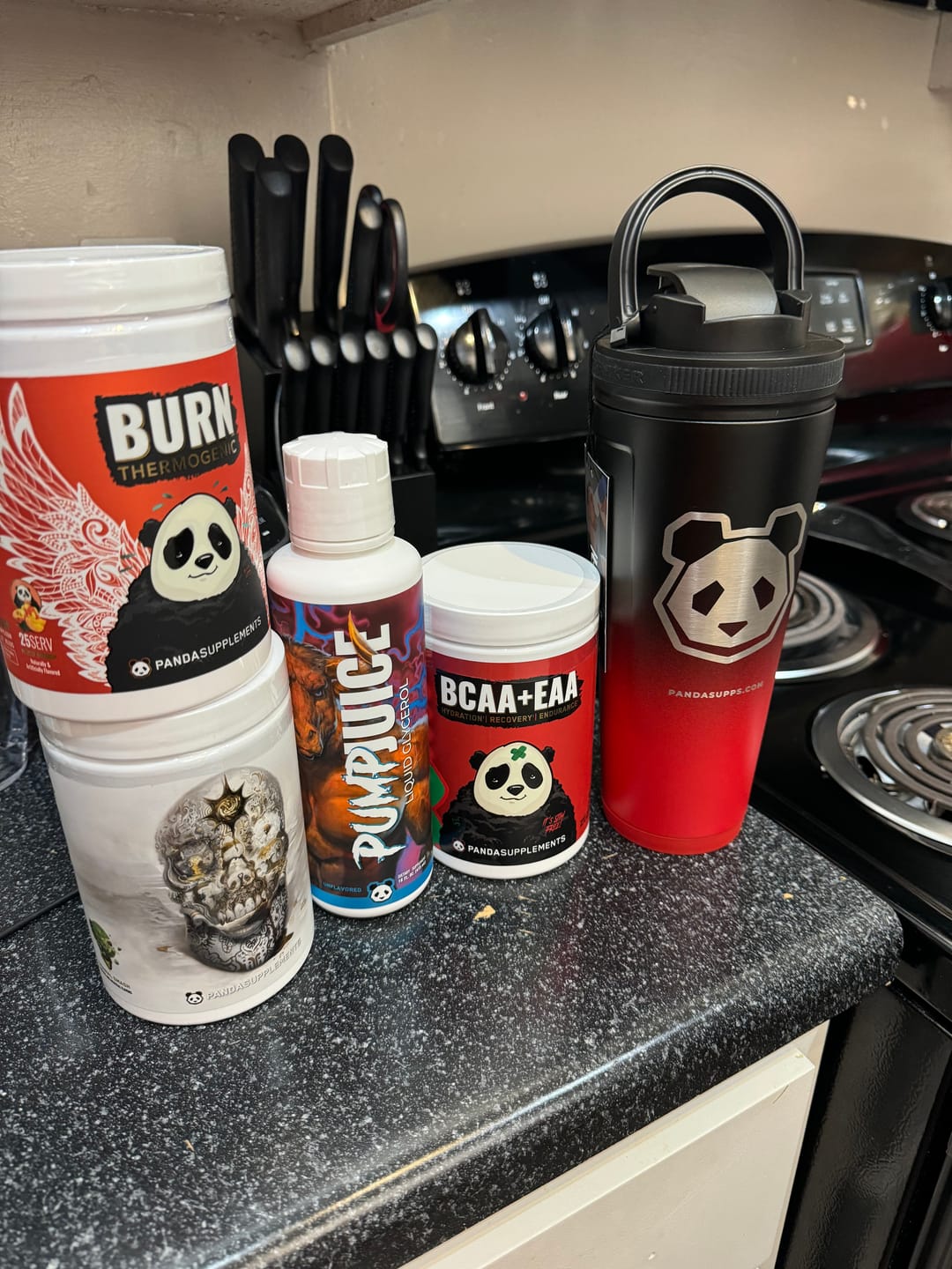 Customer photo review of 36oz Stainless Steel Insulated Ice Shaker - Panda Logo