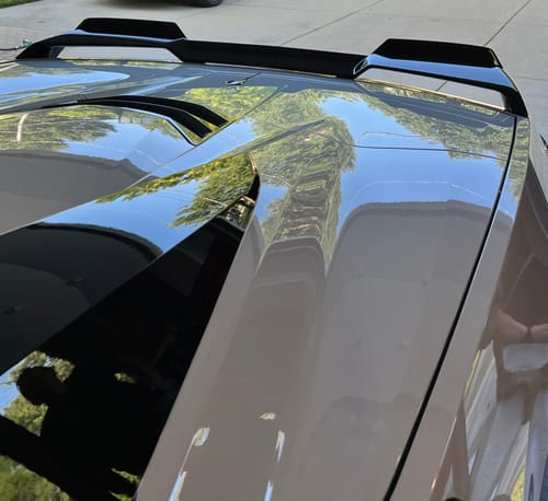 Customer photo review of Corvette C8 Z51 Rear Trunk Spoiler Add-On Wicker Extension