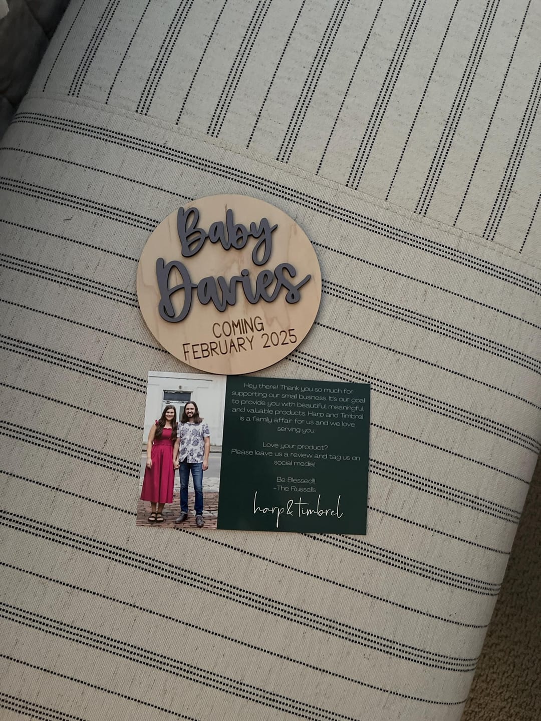 Customer photo review of Pregnancy Announcement Sign