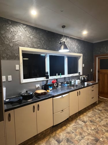 Customer photo review of Susara  - Protea Floral Metallic Wallpaper - Charcoal- Discontinuing