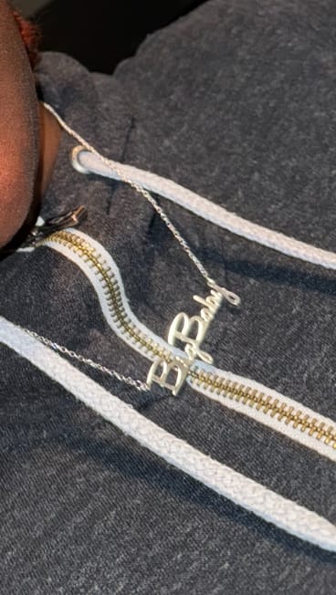 Customer photo review of Script Name Necklace