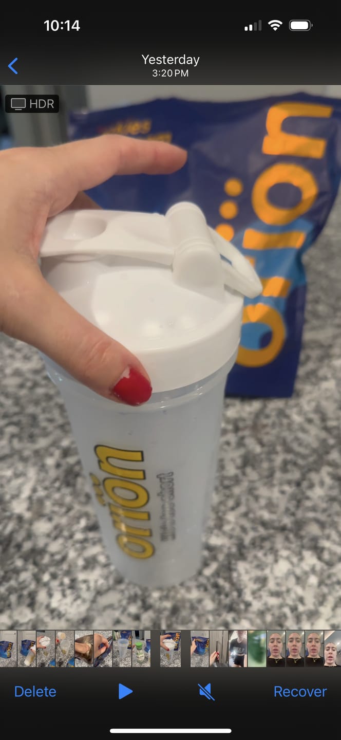 Customer photo review of Orion™ Premium Cookies & Cream Whey Protein