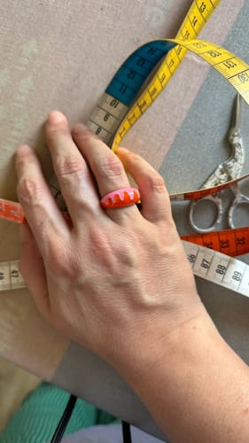 Customer photo review of Groovy Pink Orange Wavey Ring