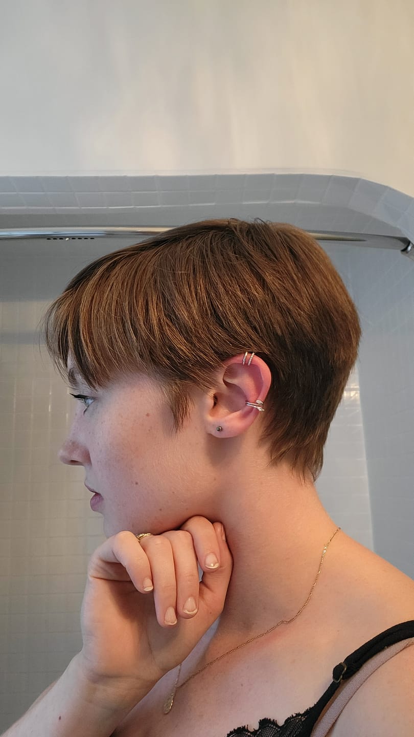 Customer photo review of Swirl Ear Cuff