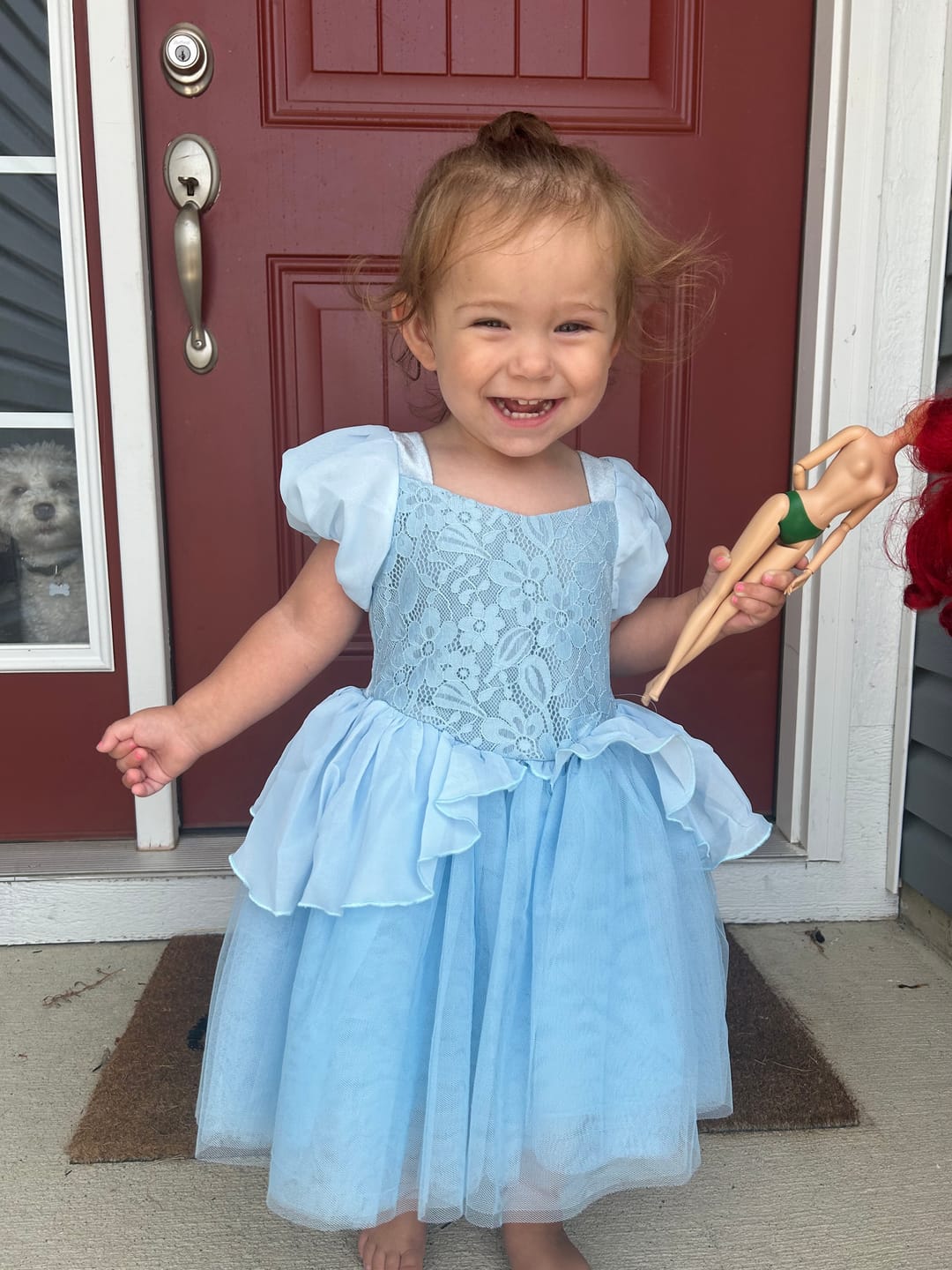 Customer photo review of Portrait Petites Cinderella Twirl Length Gown