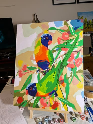 Customer photo review of Rainbow Lorikeets & Gum