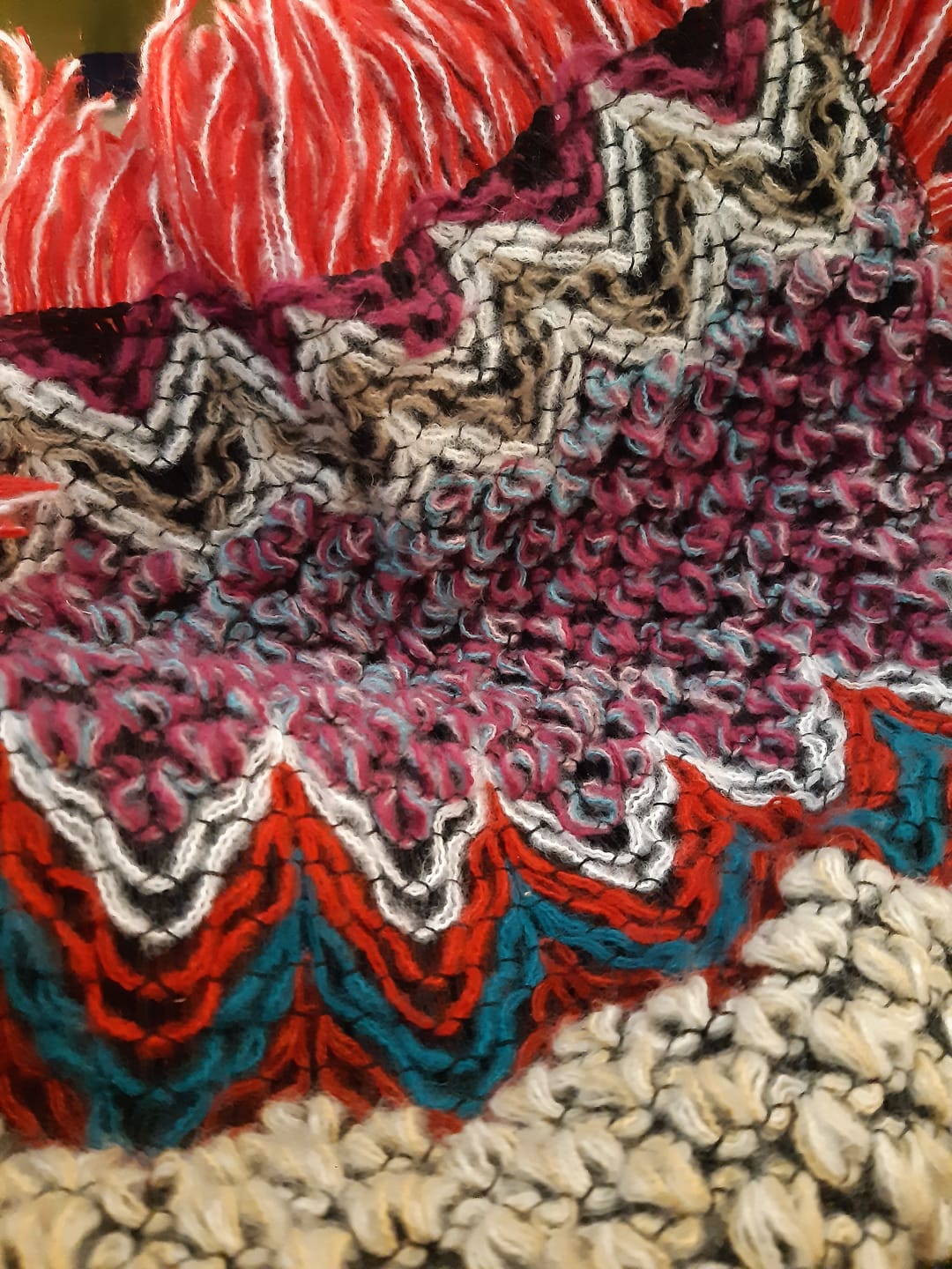 Customer photo review of Buddha Stones Tibetan Shawl Knitting Warm Cloak Tibetan Tassel Scarf