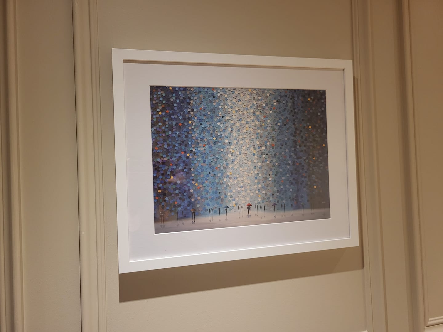 Customer photo review of Umbrellas At Night Framed Art Print
