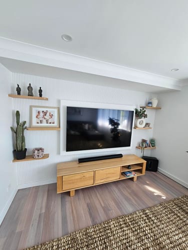 Customer photo review of Curved Floating Shelf