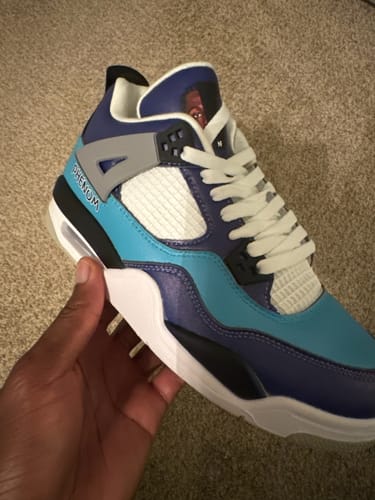 Customer photo review of Personalized Sneakers, Custom Sneakers, Put name or business name on it, AJ4-C04200