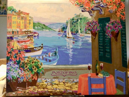 Customer photo review of Portofino Reflections - Paint by Numbers