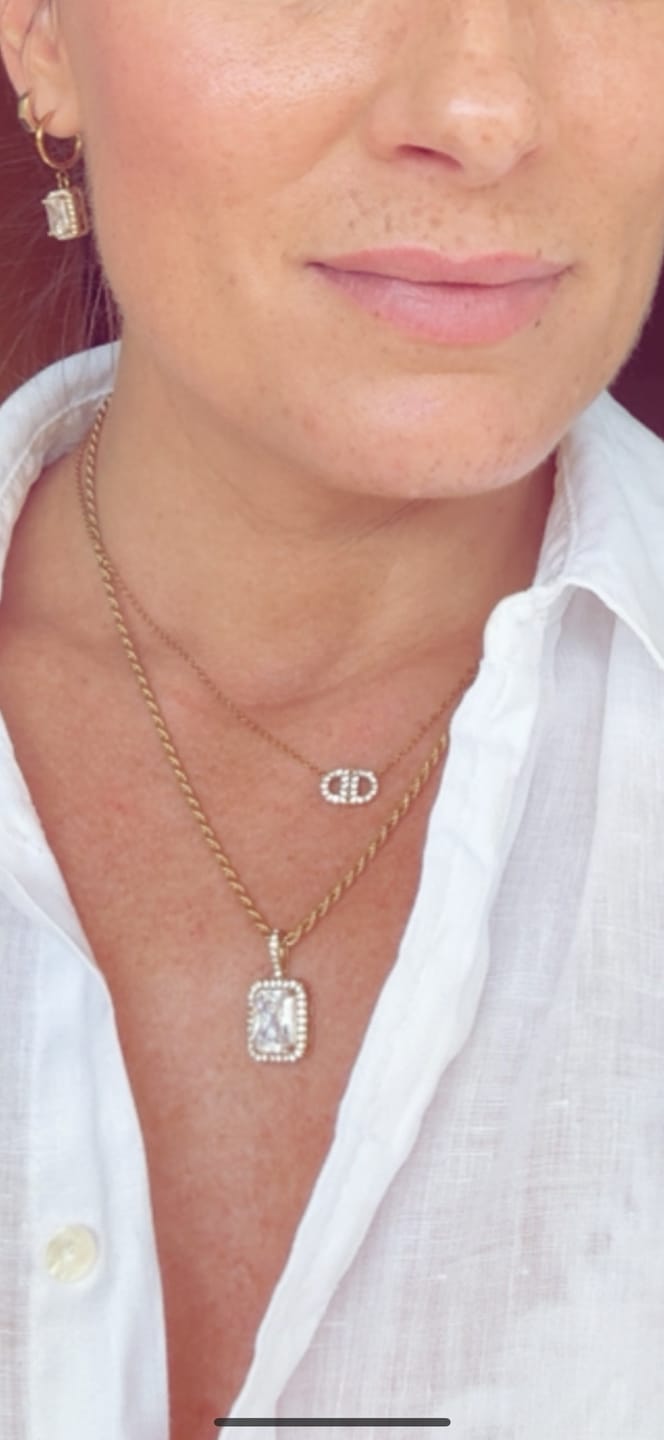 Customer photo review of Deluxe Pave Kette 14K Vergoldet