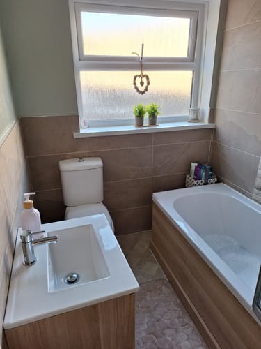 Customer photo review of Nuie Arno 1700mm Bath Front Panel - Bleached Oak